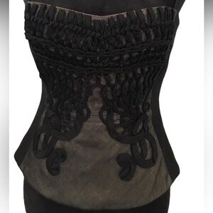 Elia Tahari  Black Strapless Corset Top xs